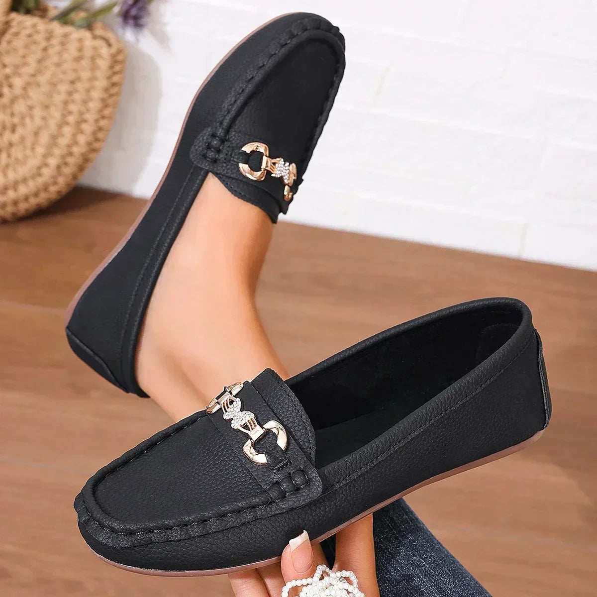 Dam Loafers för Sommaren Slip-On Dämpad Innersula Fjärilsdetalj