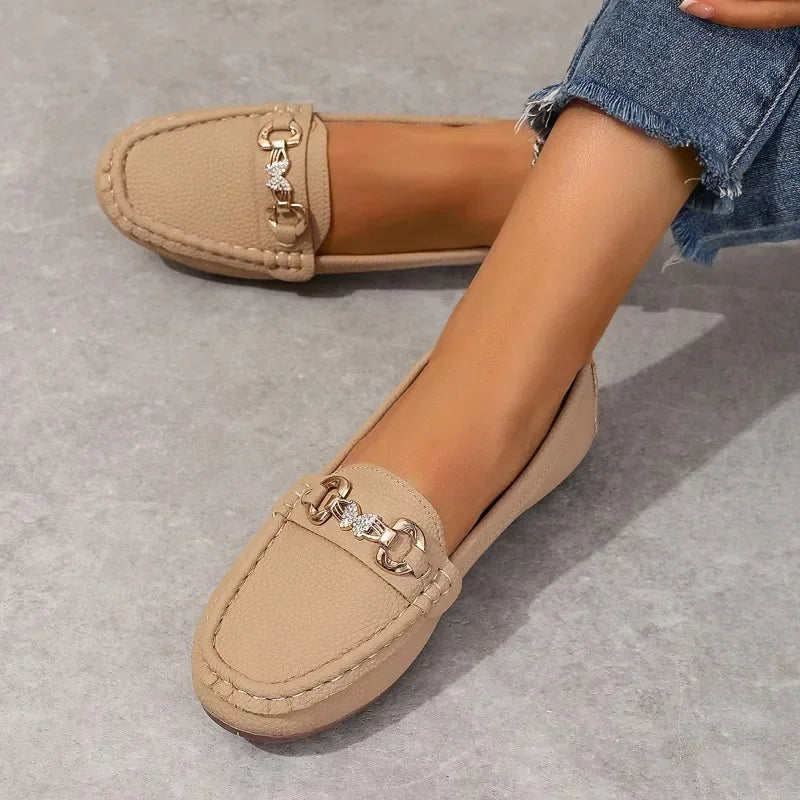 Dam Loafers för Sommaren Slip-On Dämpad Innersula Fjärilsdetalj