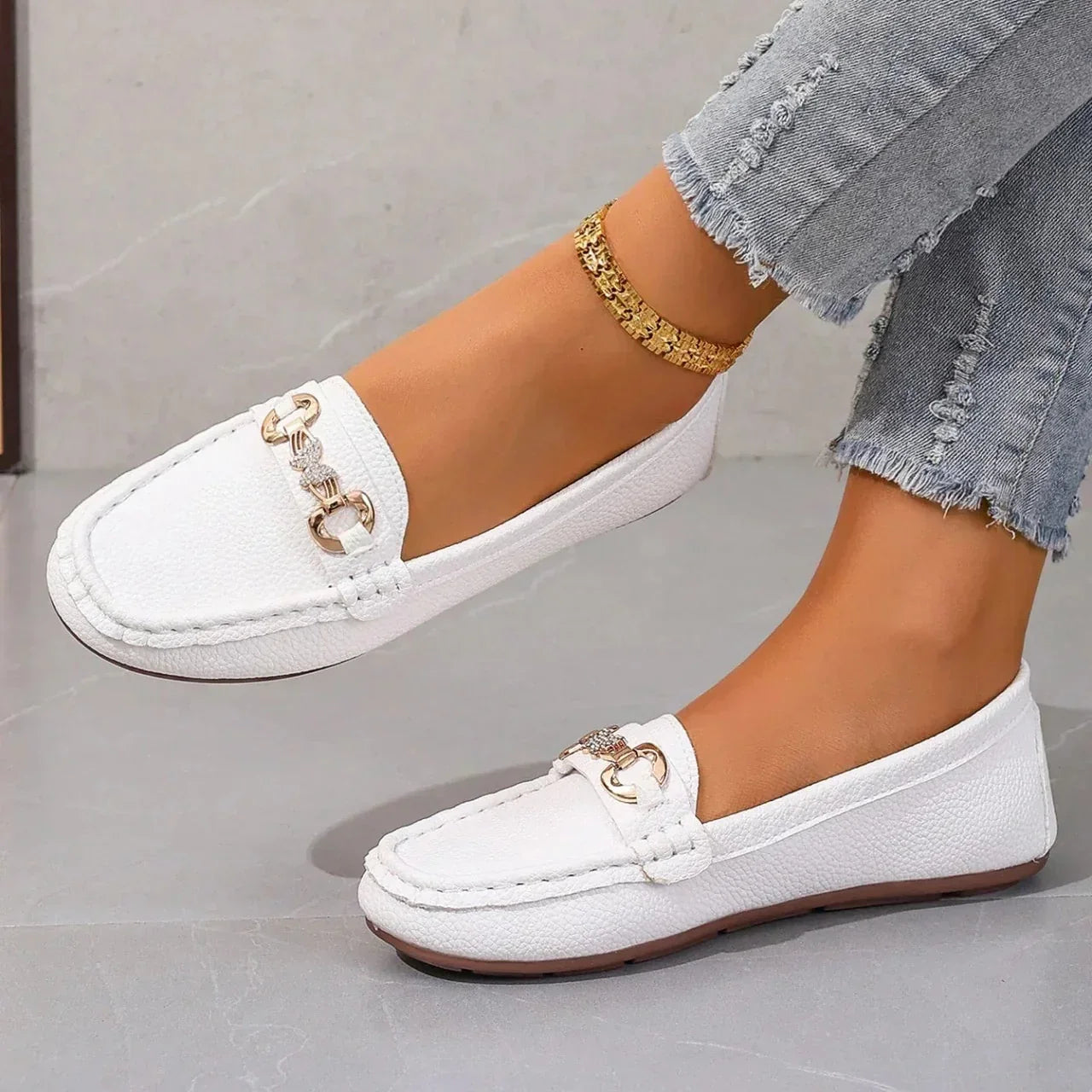 Dam Loafers för Sommaren Slip-On Dämpad Innersula Fjärilsdetalj