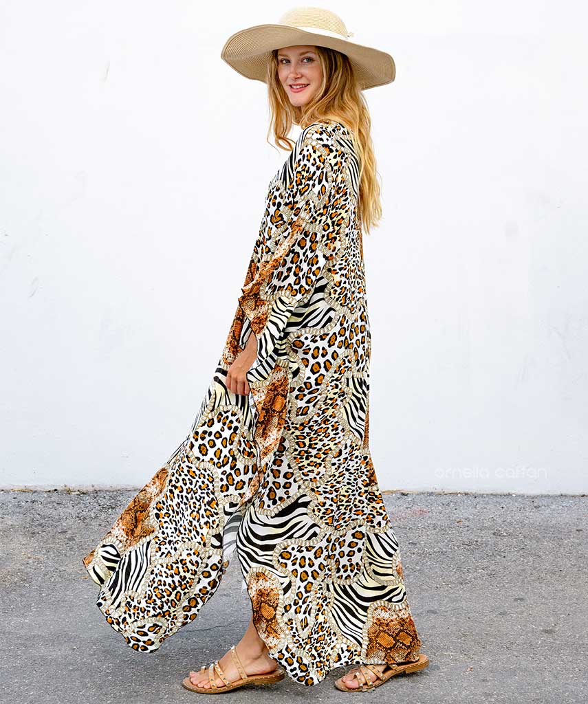 Dam Lös Kaftan med Rak Passform och Vid Skärning