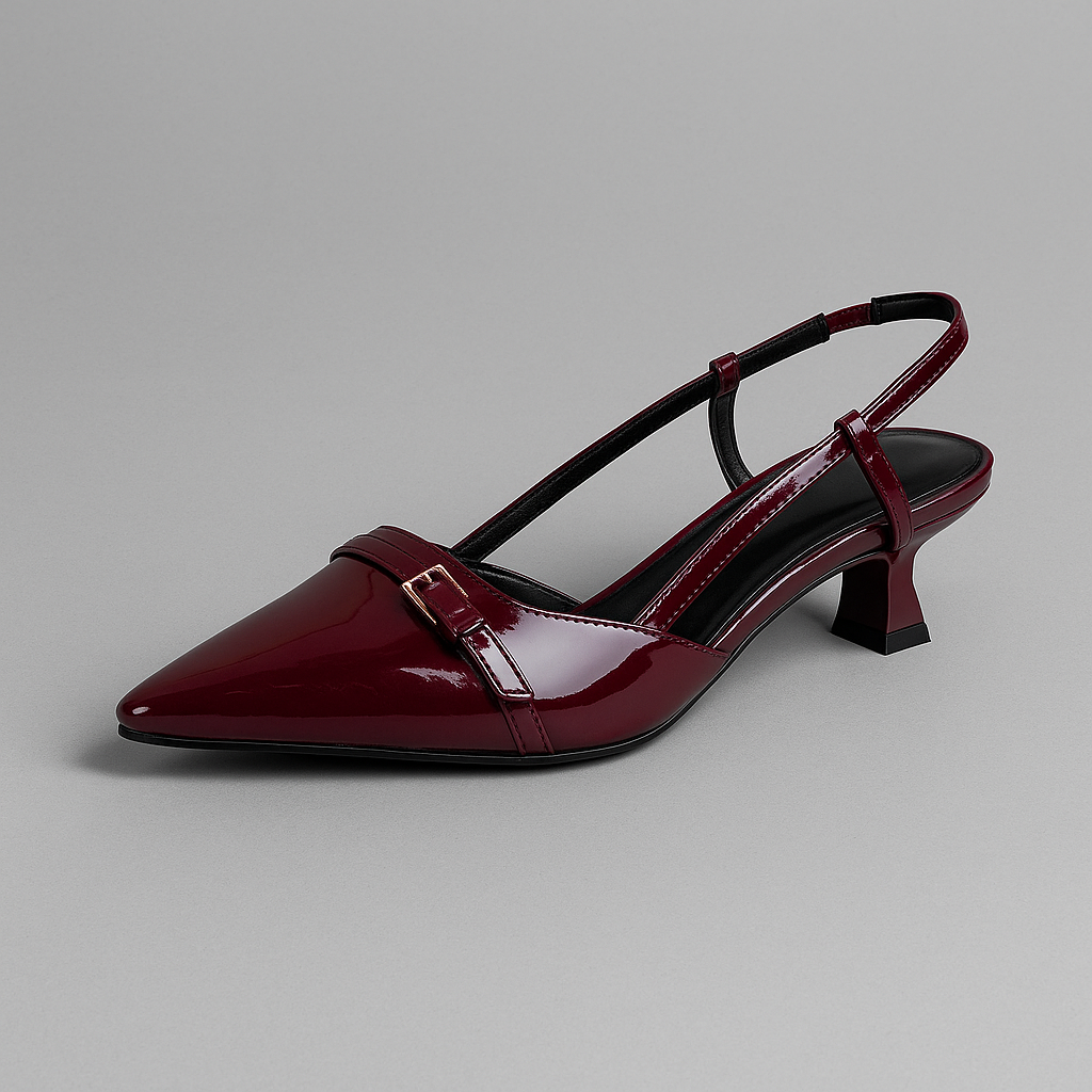 Kvinnors Spetsiga Slingback-klackar Medelfristig Höjd