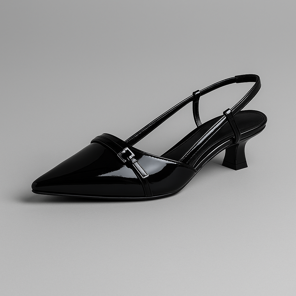 Kvinnors Spetsiga Slingback-klackar Medelfristig Höjd