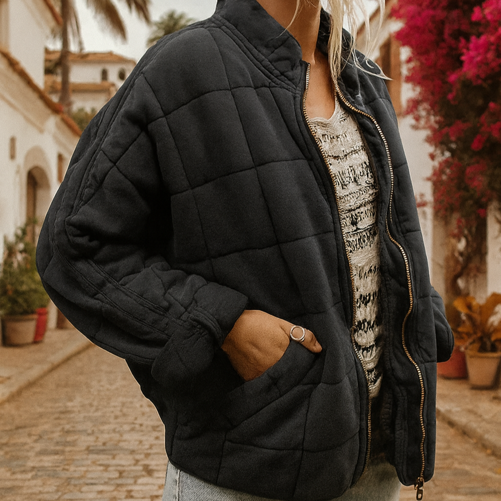 Dam Vårjacka Lång med Strukturerad Design