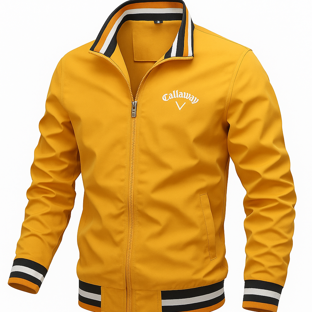 Herr Höst Blousonjacka Med Ribbad Kant och Ståkrage