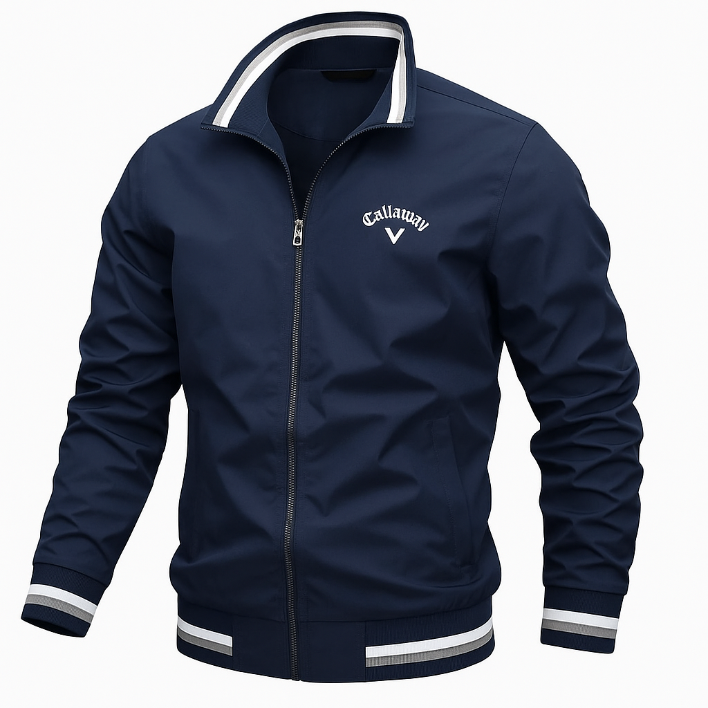 Herr Höst Blousonjacka Med Ribbad Kant och Ståkrage