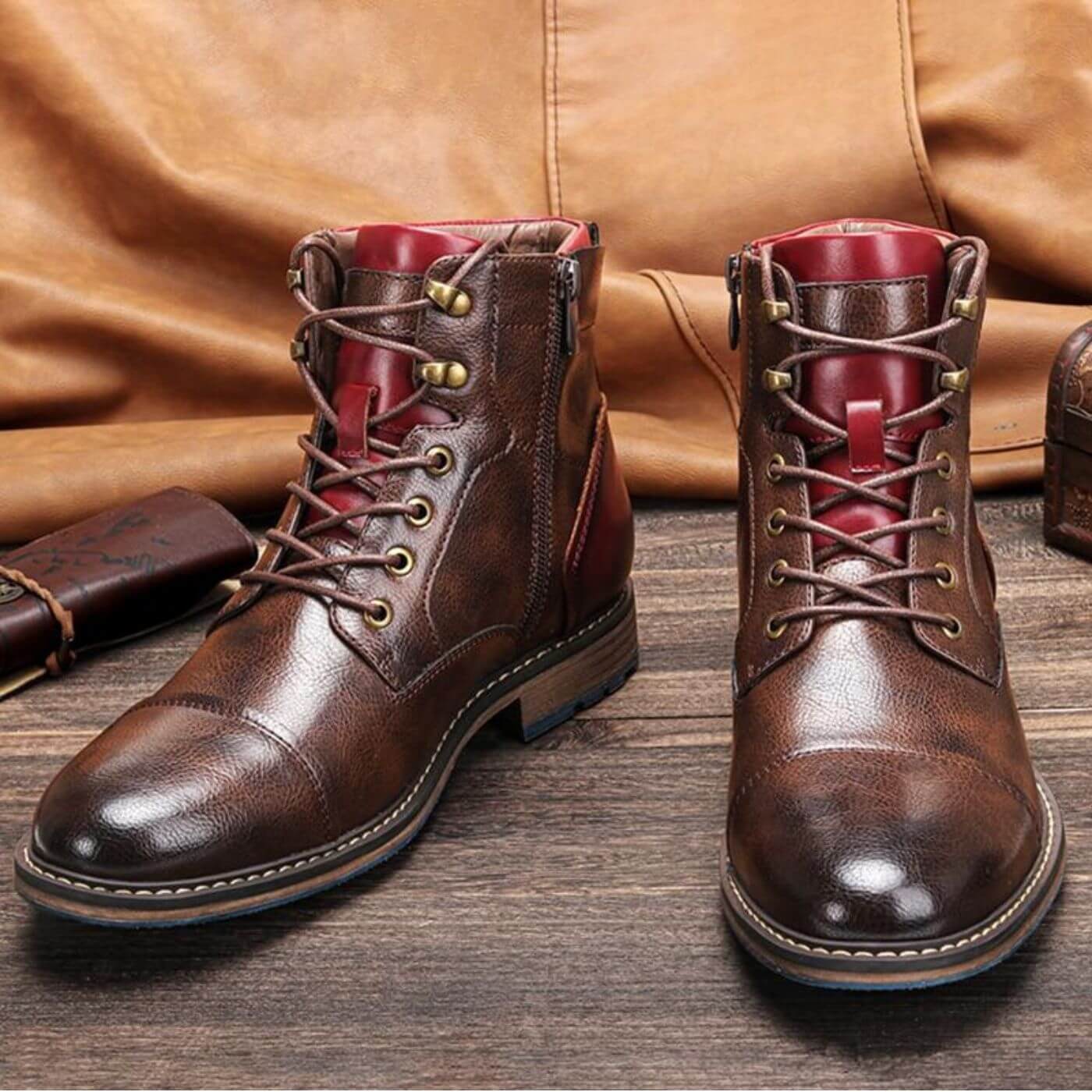 Oxford Boots För Herr Med Slip-On Design Och Strukturerad Sula