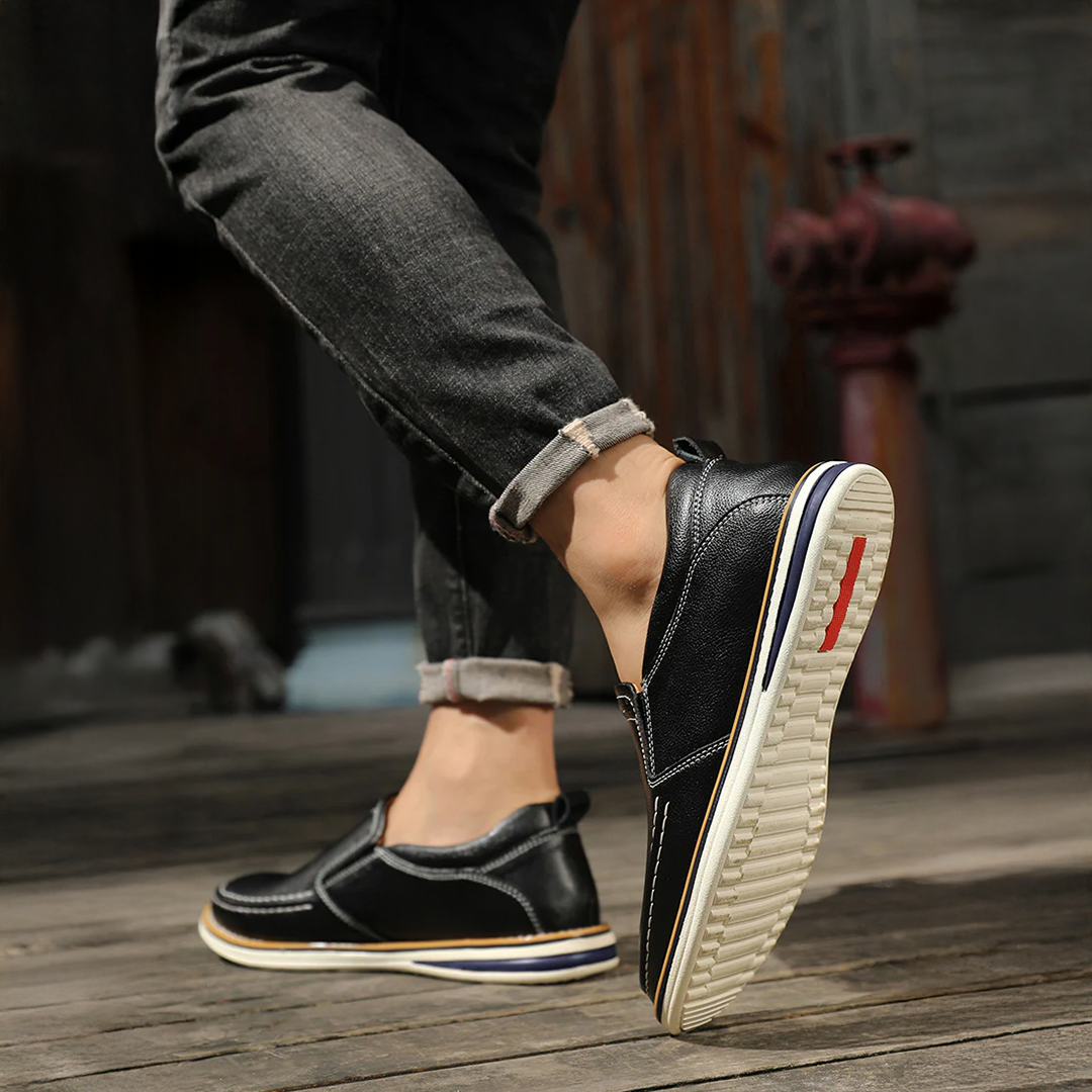 Herr Slip-on Loafers Hand sydda Elastiska Paneler Flexibel Sula