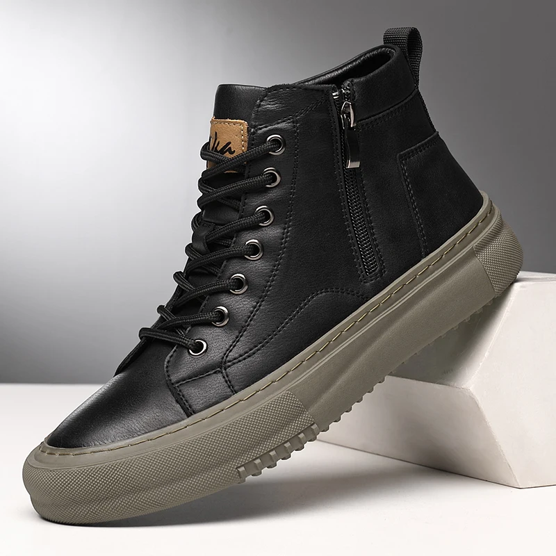 Herr Höst/Vinter High-Top Skor med Snörning och Memory Foam