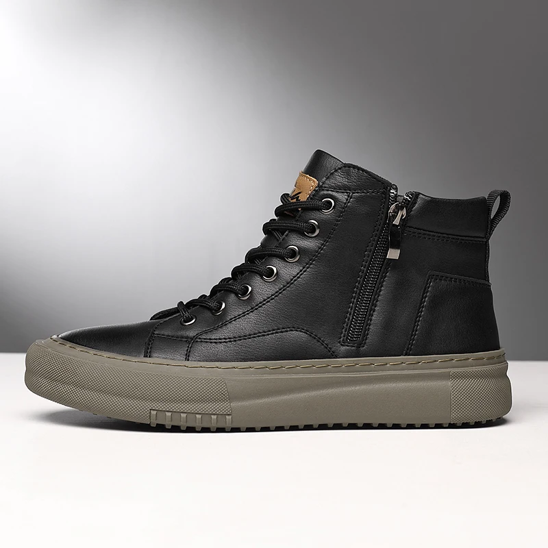 Herr Höst/Vinter High-Top Skor med Snörning och Memory Foam