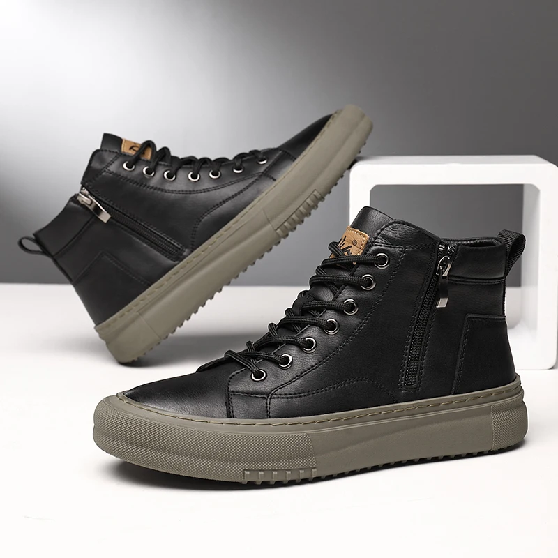 Herr Höst/Vinter High-Top Skor med Snörning och Memory Foam