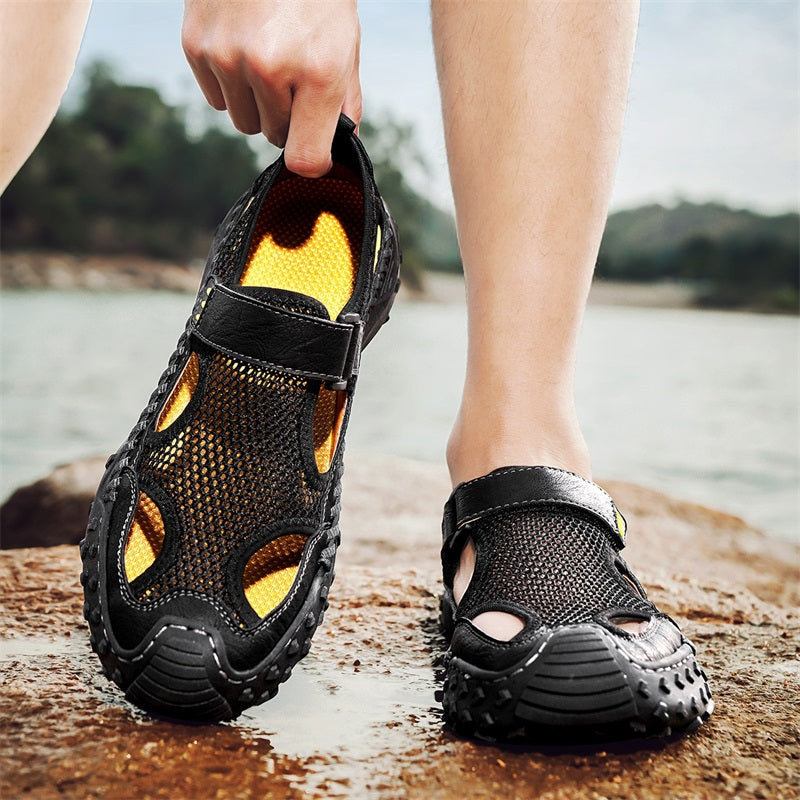 Herr Slip On Stängda Tå Sandaler Andningsbara Bred Passform