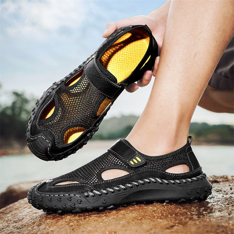 Herr Slip On Stängda Tå Sandaler Andningsbara Bred Passform