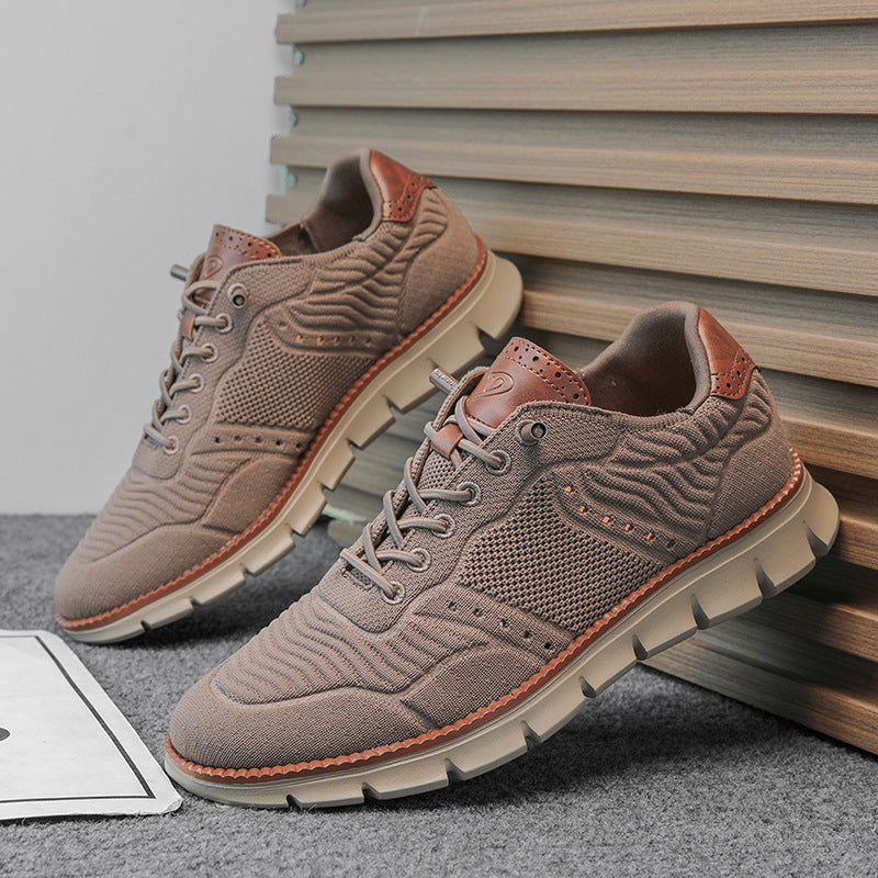 Herrsneakers I Mesh Och Läder För Casualbruk, Trek