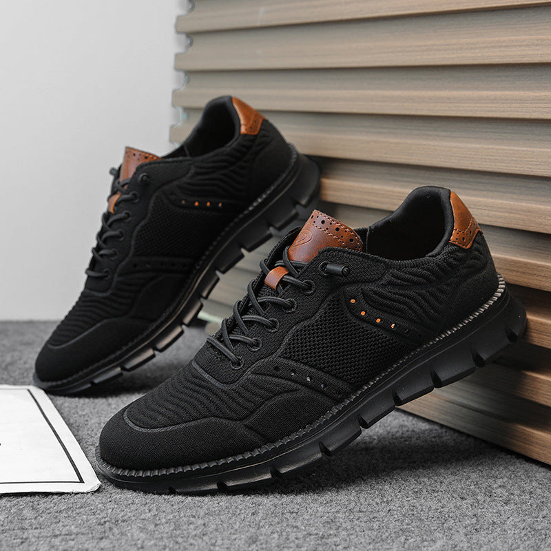 Herrsneakers I Mesh Och Läder För Casualbruk, Trek