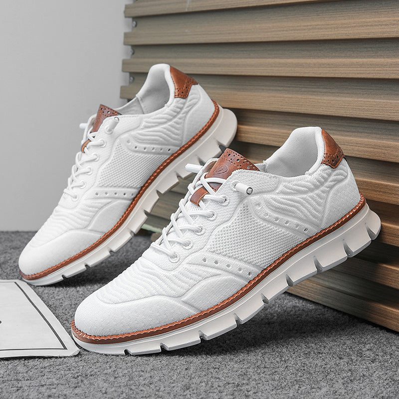 Herrsneakers I Mesh Och Läder För Casualbruk, Trek