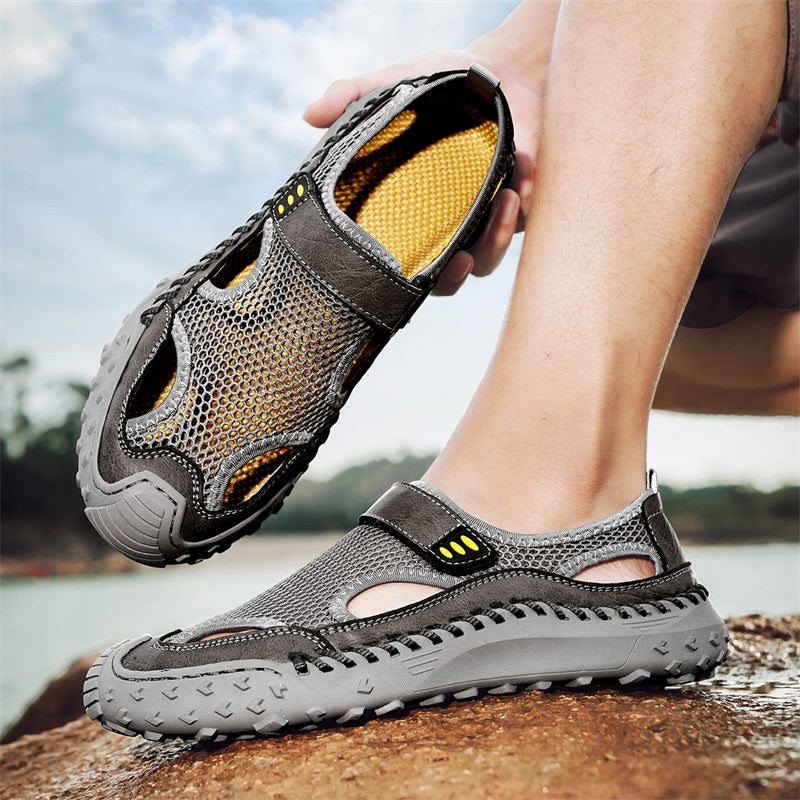 Herr Slip On Stängda Tå Sandaler Andningsbara Bred Passform