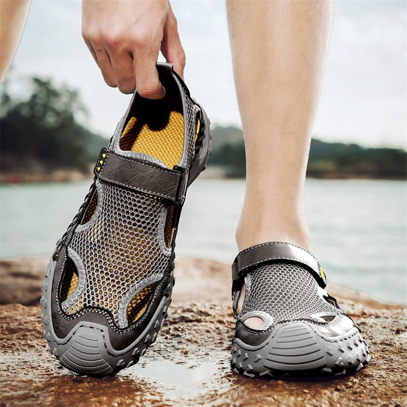 Herr Slip On Stängda Tå Sandaler Andningsbara Bred Passform