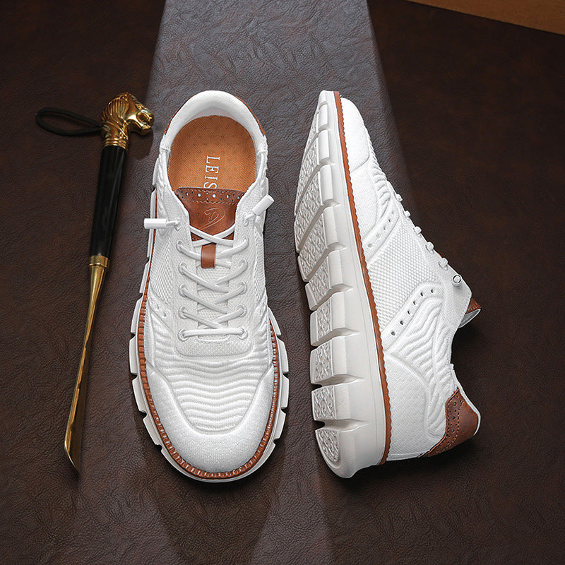 Herrsneakers I Mesh Och Läder För Casualbruk, Trek