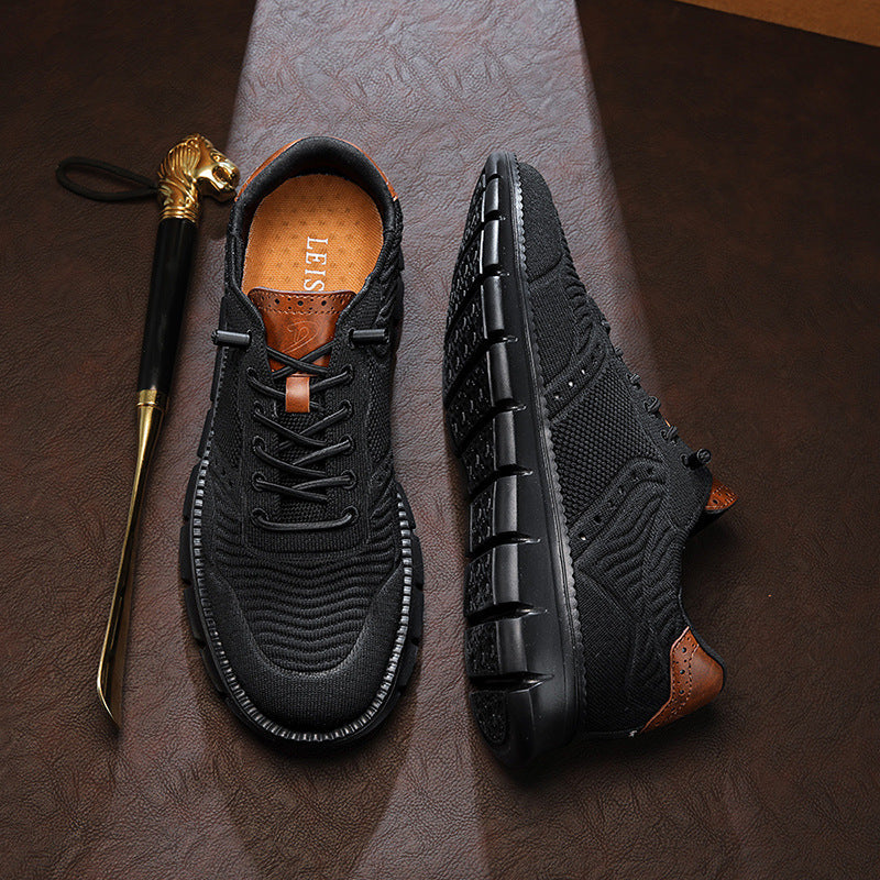 Herrsneakers I Mesh Och Läder För Casualbruk, Trek