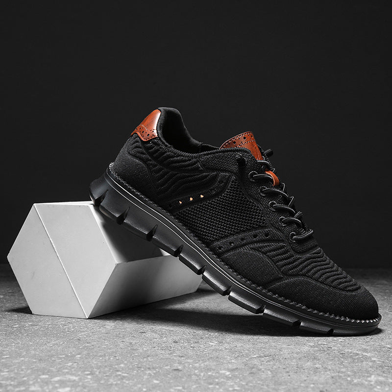 Herrsneakers I Mesh Och Läder För Casualbruk, Trek