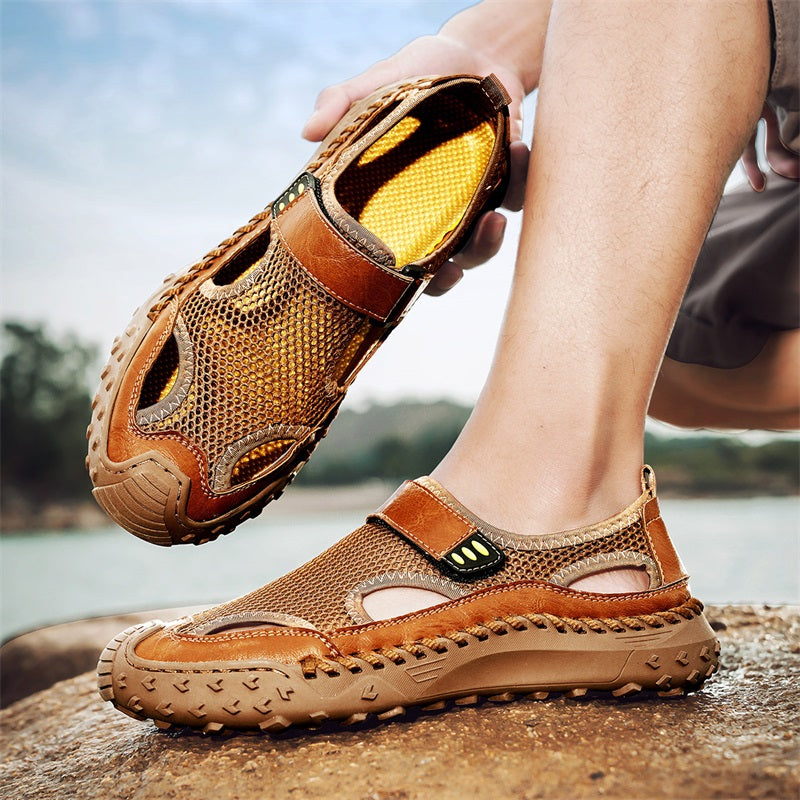 Herr Slip On Stängda Tå Sandaler Andningsbara Bred Passform
