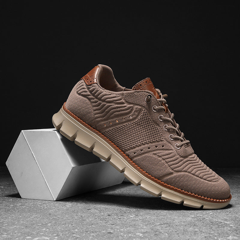 Herrsneakers I Mesh Och Läder För Casualbruk, Trek