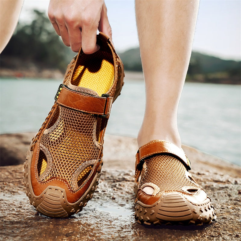 Herr Slip On Stängda Tå Sandaler Andningsbara Bred Passform