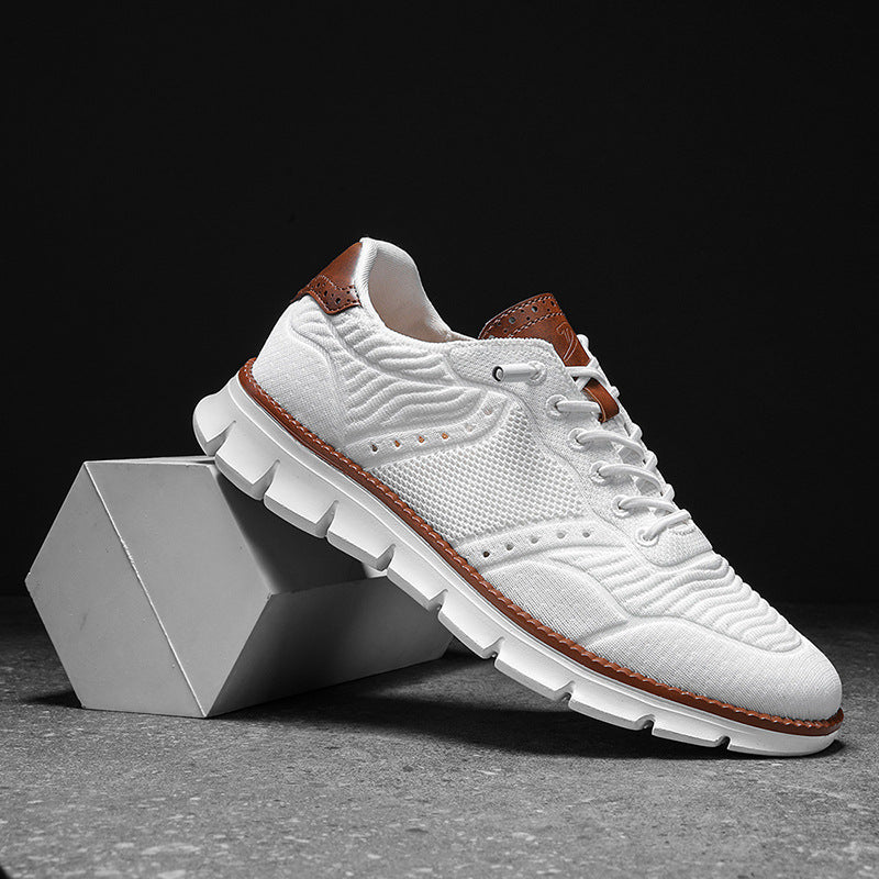 Herrsneakers I Mesh Och Läder För Casualbruk, Trek