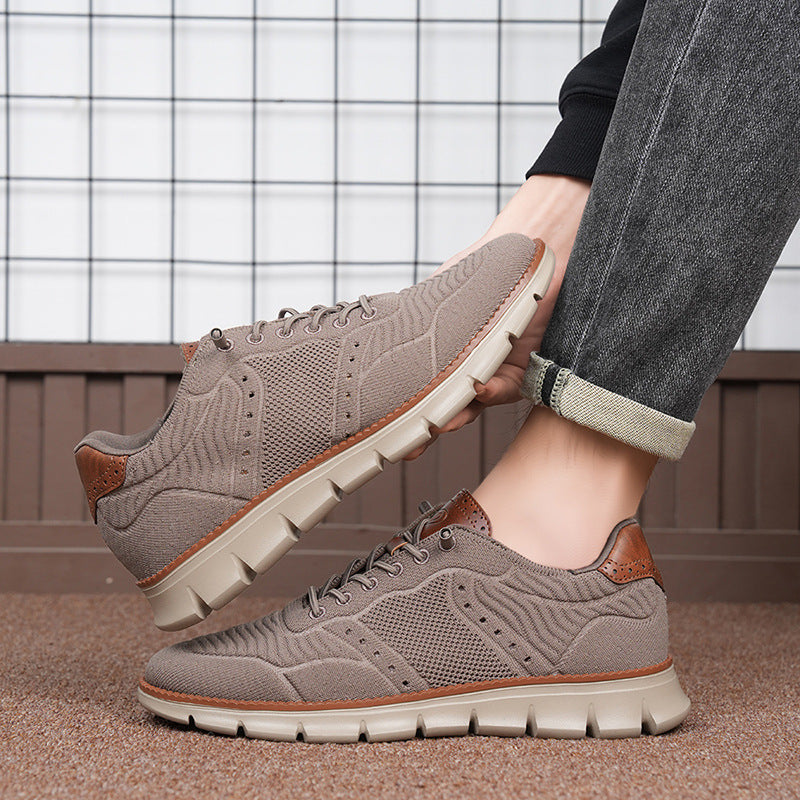 Herrsneakers I Mesh Och Läder För Casualbruk, Trek