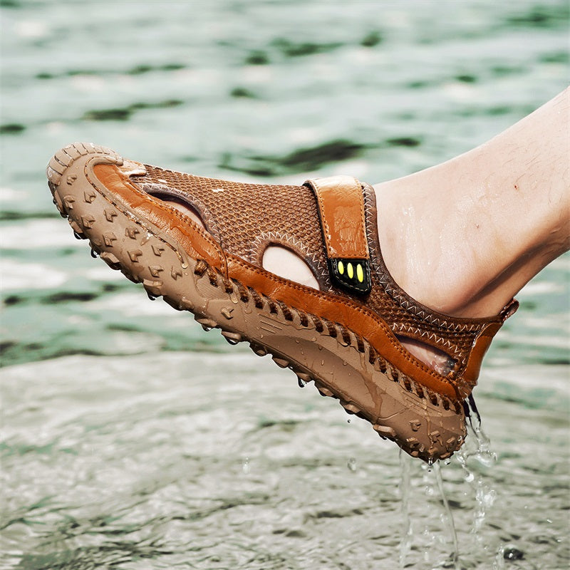 Herr Slip On Stängda Tå Sandaler Andningsbara Bred Passform