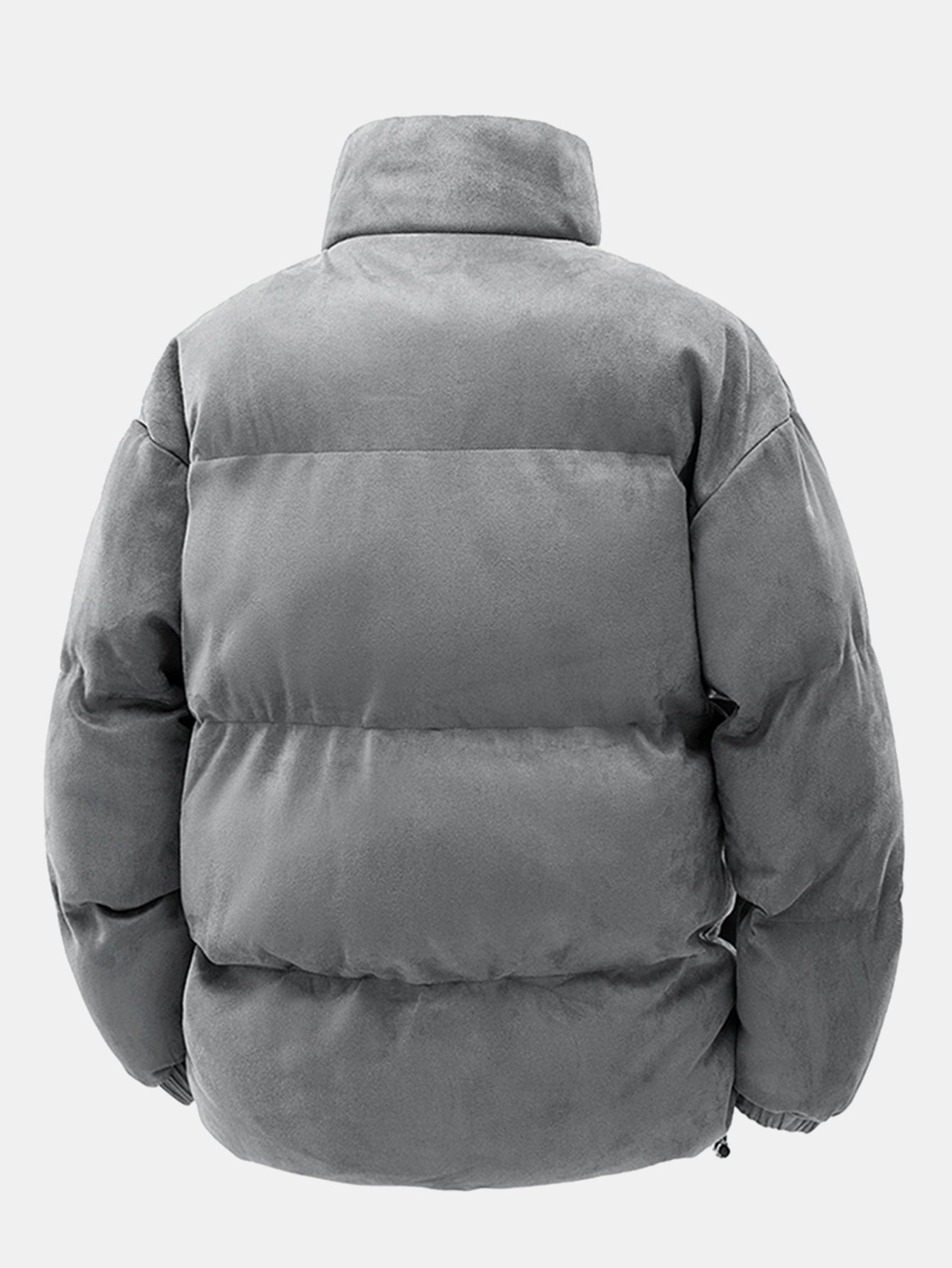 Herr vinterpufferjacka med mockafinish och hög krage