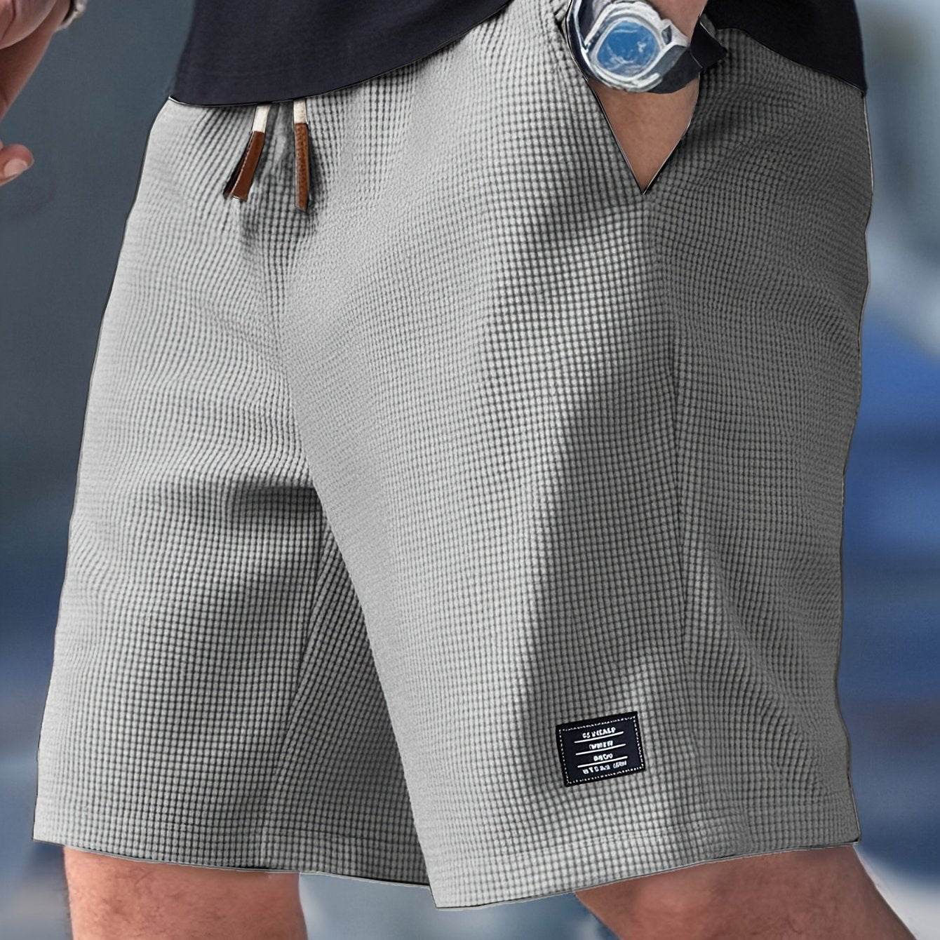 Herrshorts med Dragsko i Midjan och Funktionella Fickor