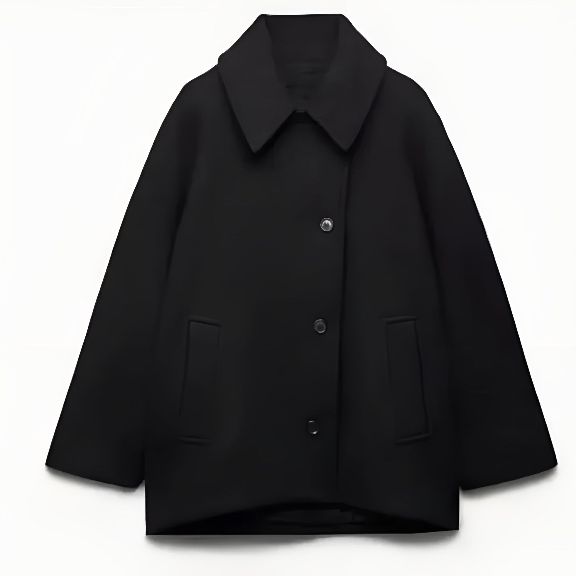 Dam Vinter Oversized Kappa Med Knäppning Och Mjuk Insida
