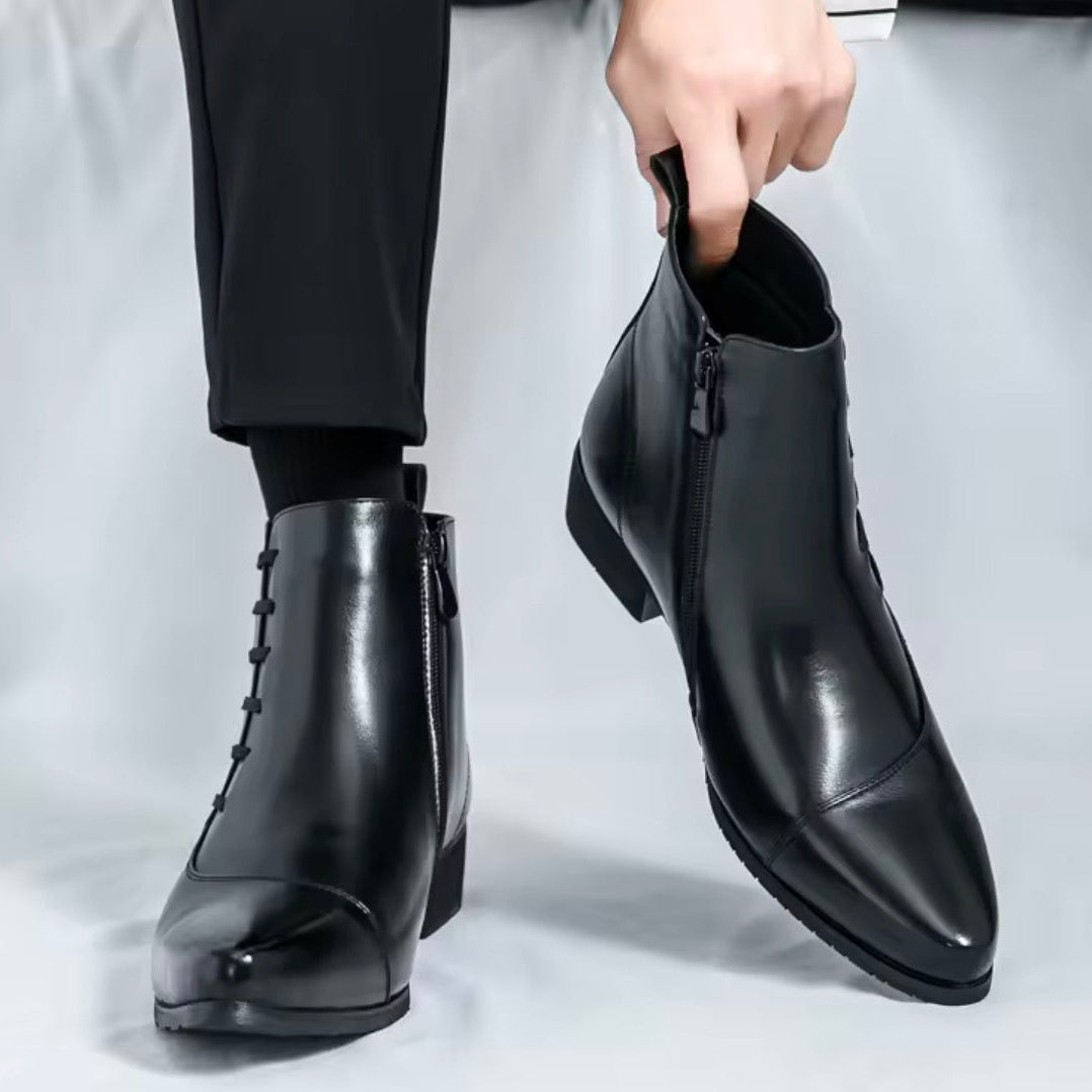 Herrboots med Snörning och Dragkedja på Sidan