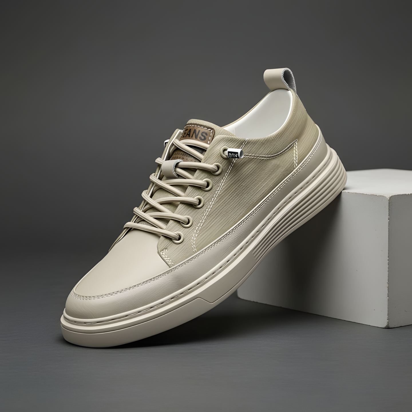 Herrsneakers i Konstläder med Dämpad Innersula och Gummiyttersula