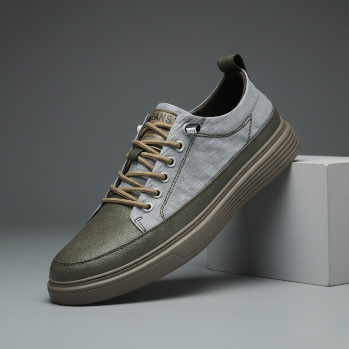 Herrsneakers i Konstläder med Dämpad Innersula och Gummiyttersula
