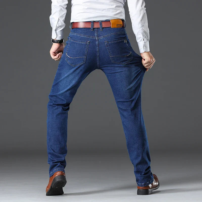 Herr Stretch Denimstil Jeans Klassisk Passform