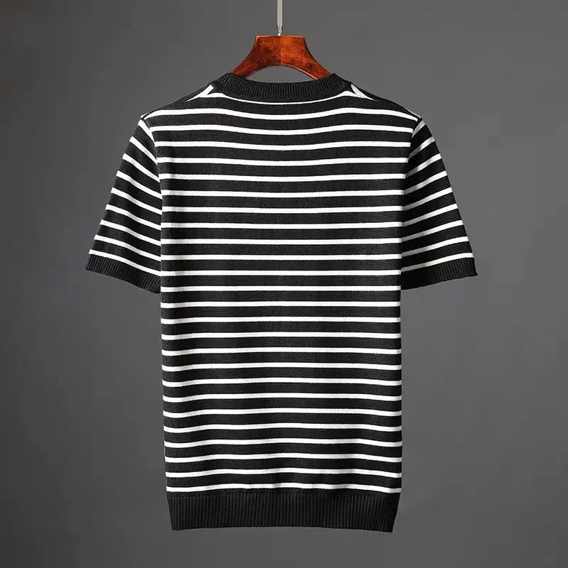Randig T-Shirt För Män Lätt, Avslappnad Passform