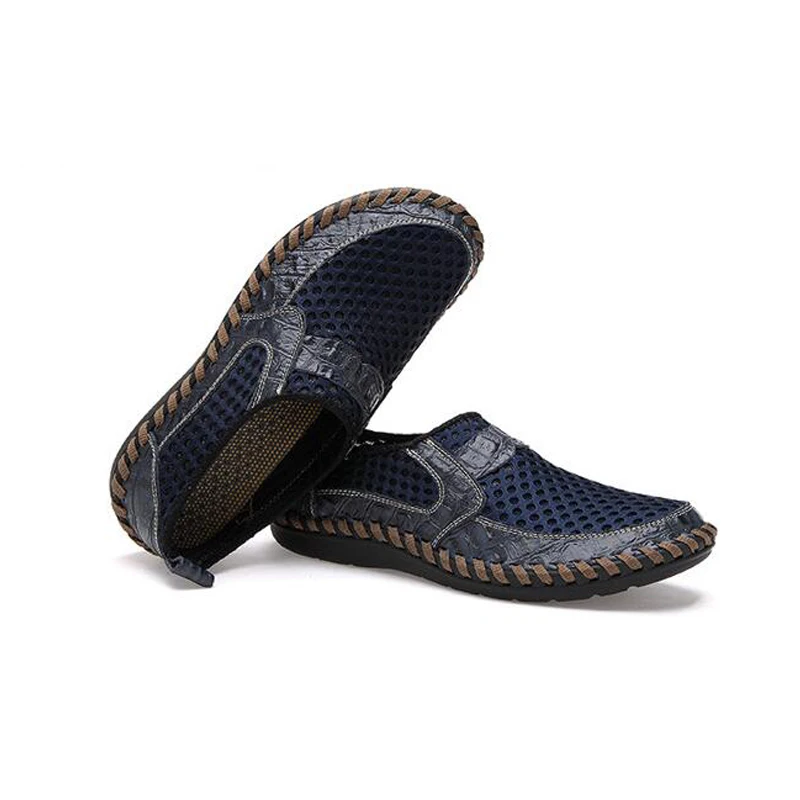 Herr Andningsbara Slip On Mesh Loafers Bred Passform Casual Skor