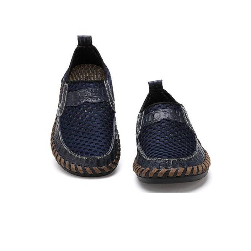 Herr Andningsbara Slip On Mesh Loafers Bred Passform Casual Skor