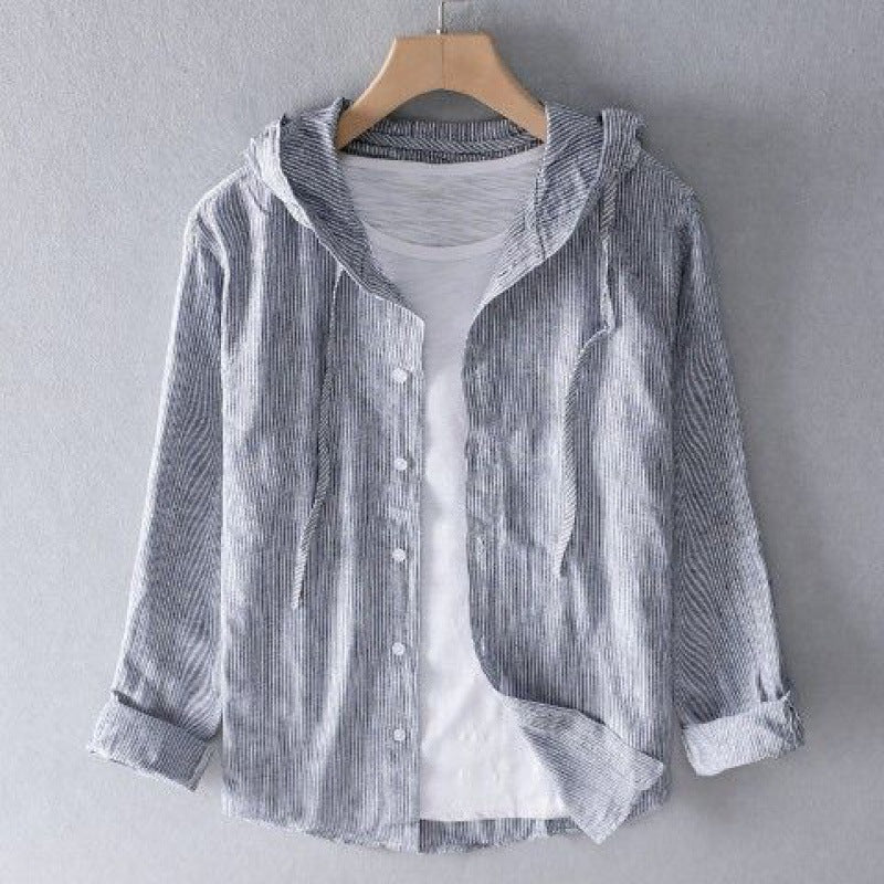 Herr Sommar Hoodie Lätt Vikt Med Knäppning Fram Och Andningsbar Design