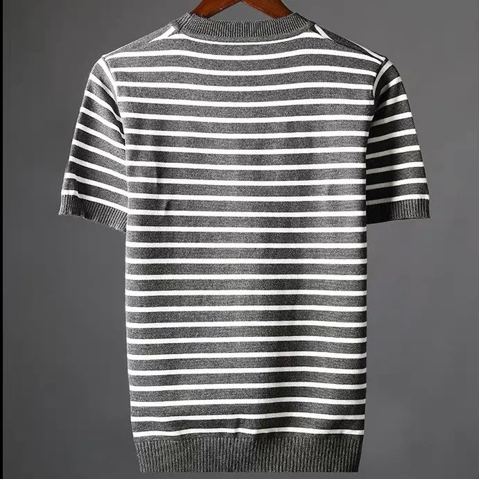 Randig T-Shirt För Män Lätt, Avslappnad Passform