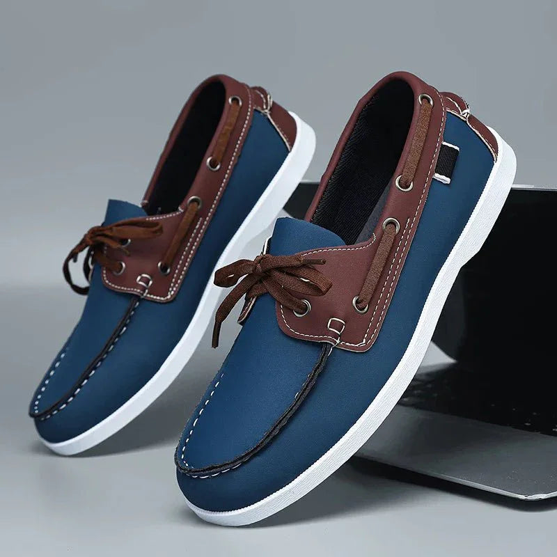 Loafers För Herr Med Eco-Överdel, Slip-On, Kontrastsöm Och Lätt Sula