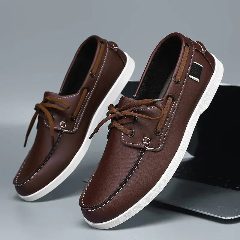 Loafers För Herr Med Eco-Överdel, Slip-On, Kontrastsöm Och Lätt Sula