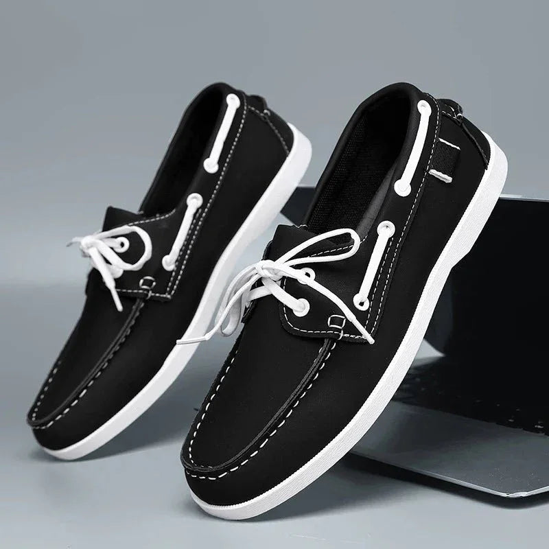 Loafers För Herr Med Eco-Överdel, Slip-On, Kontrastsöm Och Lätt Sula