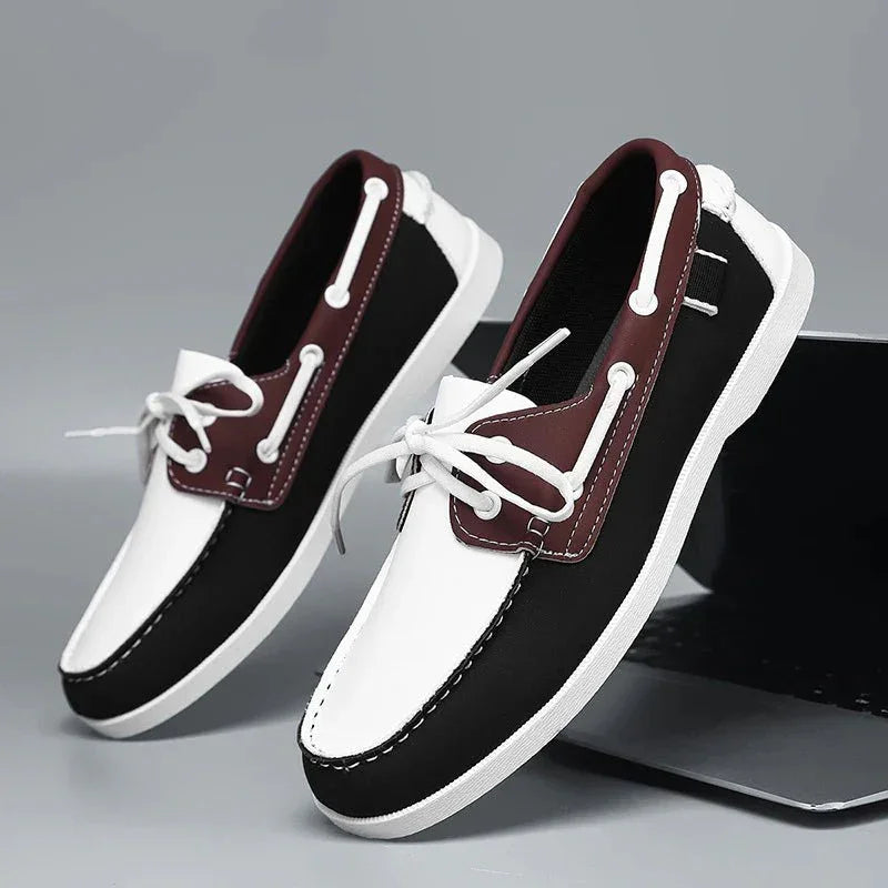 Loafers För Herr Med Eco-Överdel, Slip-On, Kontrastsöm Och Lätt Sula