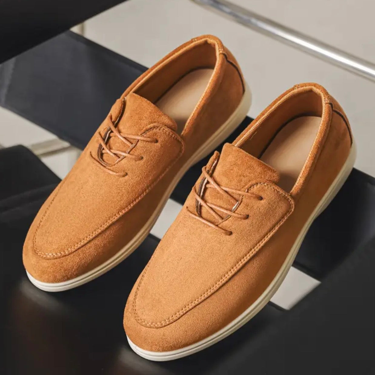 Loafers för Herr i Konstmocka med Vadderad Innersula och Halkfri Sula
