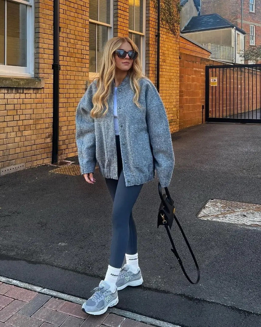 Dam Vår Bomberjacka Oversized Tweed Design