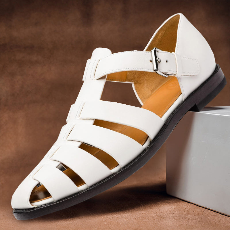 Herrsandaler för sommar, slip-on, konstläder PU, gummisula