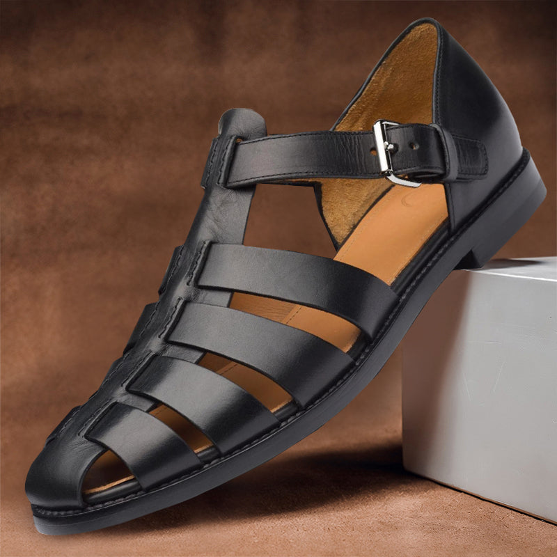 Herrsandaler för sommar, slip-on, konstläder PU, gummisula